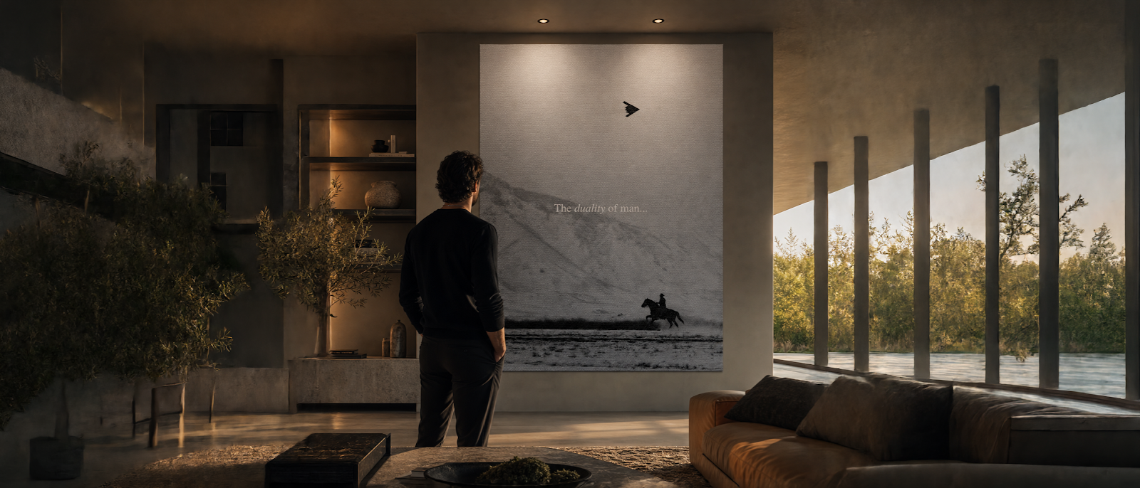 DOTCOMCANVAS® The duality of man Poster - Produktseiten Banner