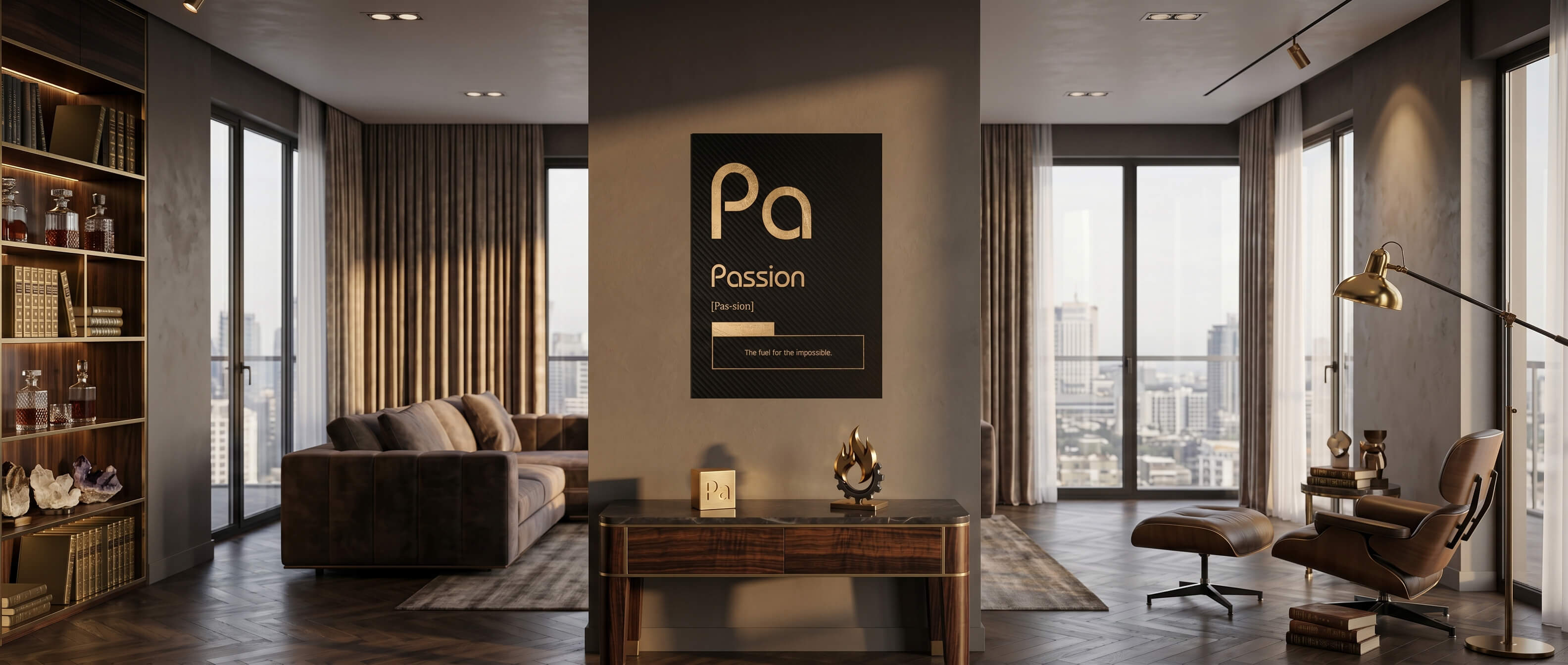 DOTCOMCANVAS® Passion (Pa) Poster Schwarz – Banner