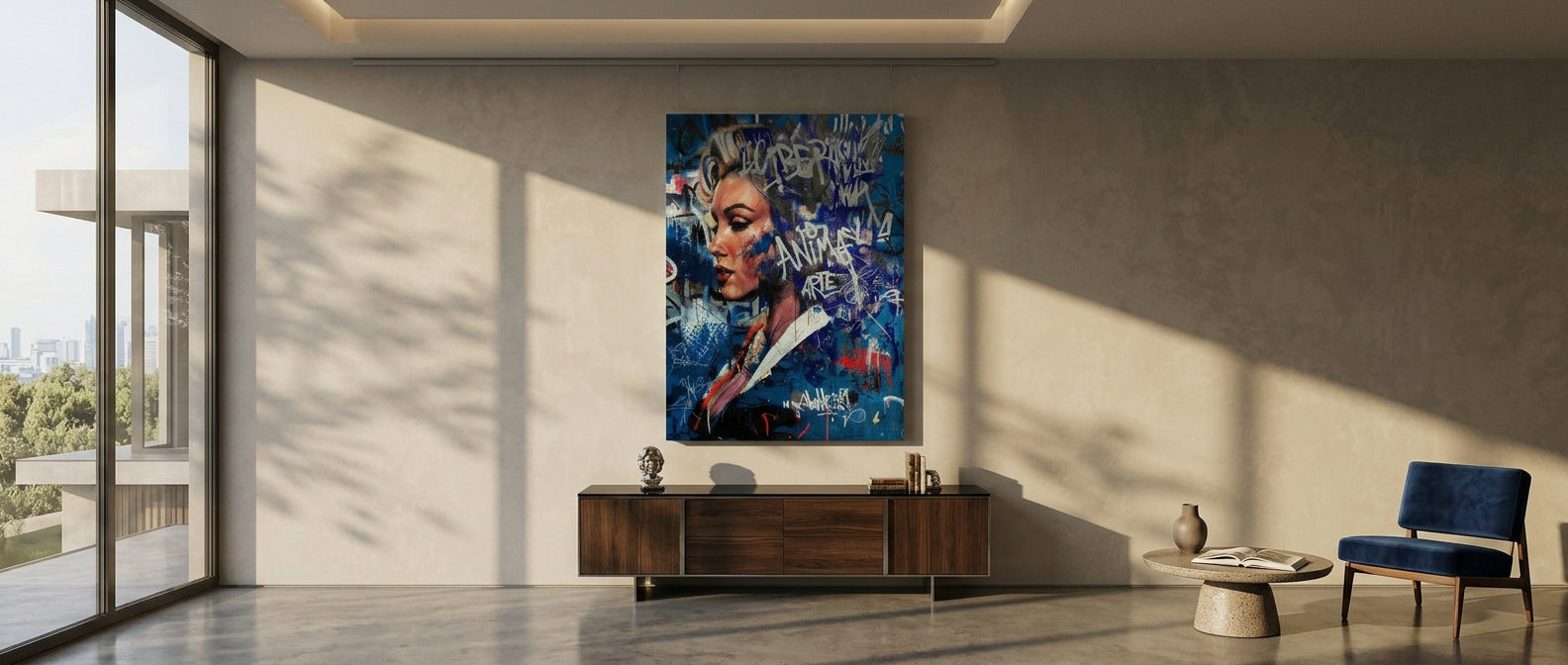 DOTCOMCANVAS Merlin Graffiti Leinwandbild Banner
