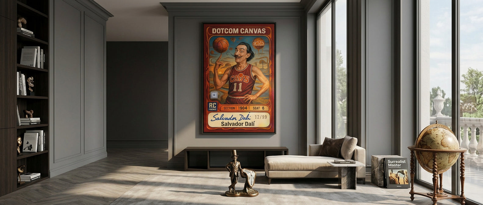DOTCOMCANVAS® Salvador Dali Basketball Card Leinwandbild Banner