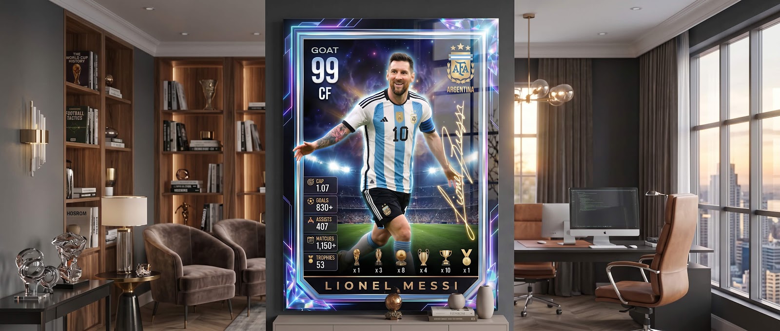 Messi Trade Card Acrylglas Banner