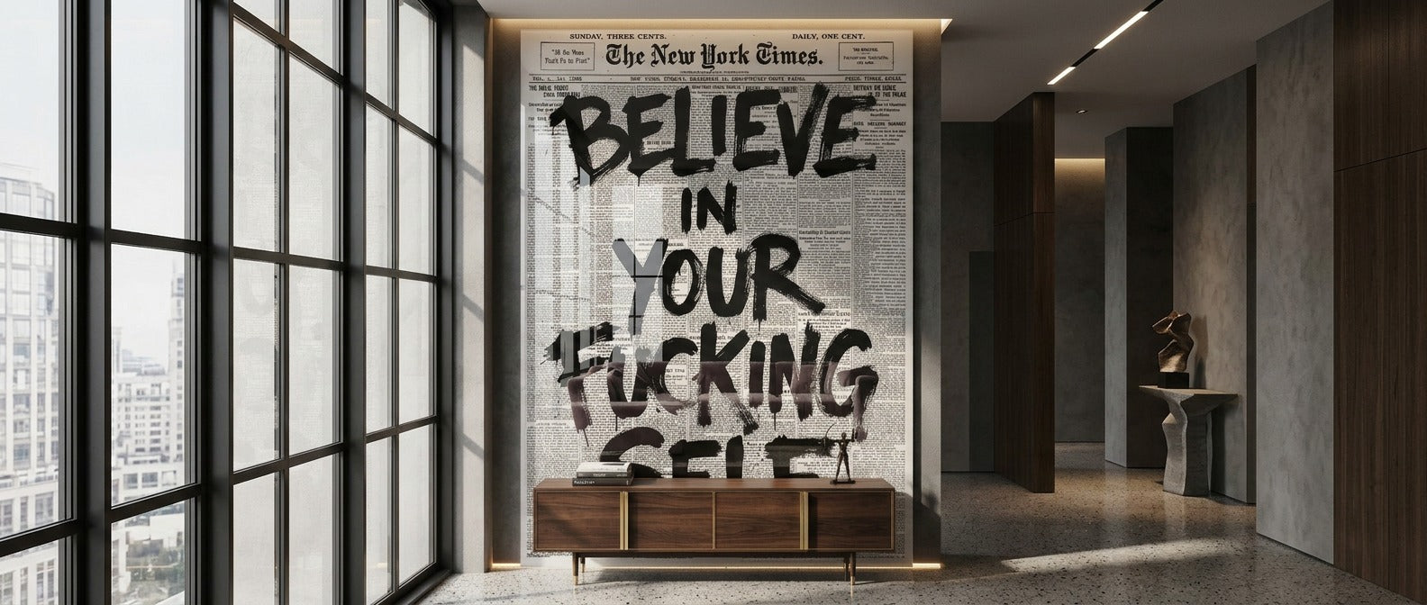 Believe in your f***ing self Acryl Banner
