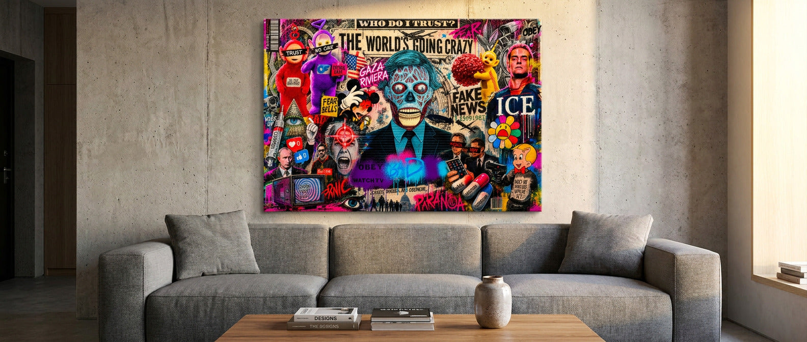 DOTCOMCANVAS THE WORLD IS GOING CRAZY Banner