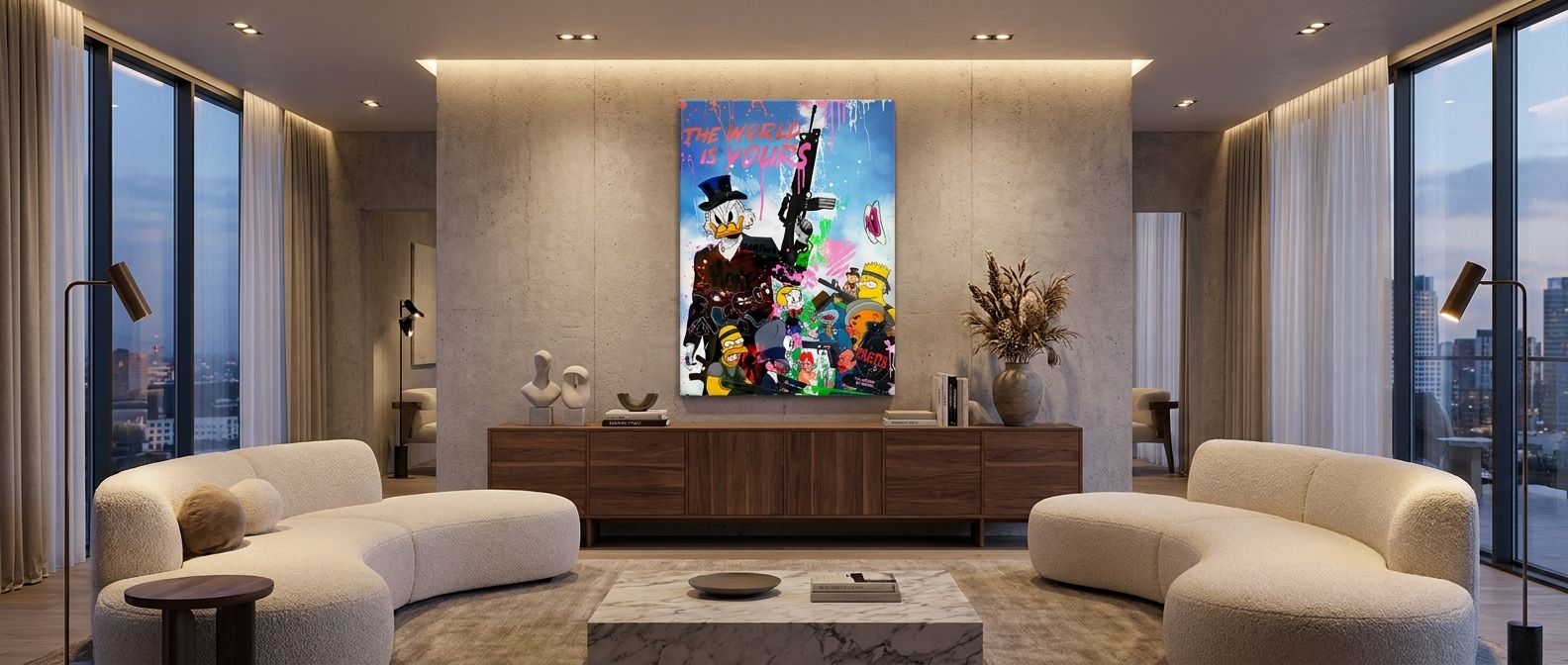 Cartoon Cartel Canvas Banner
