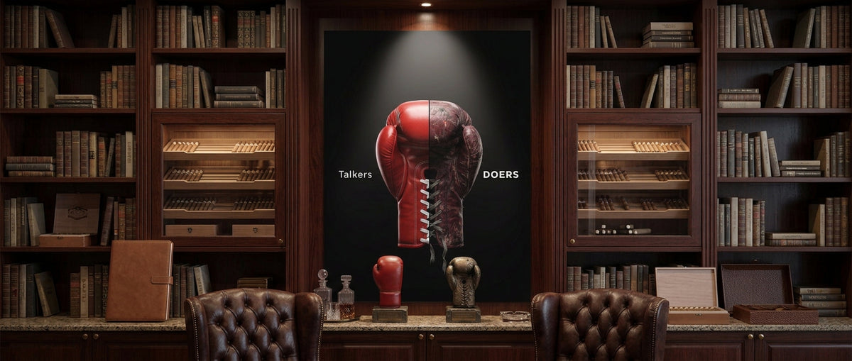 Poster Talkers Vs Doers Boxing Website Banner