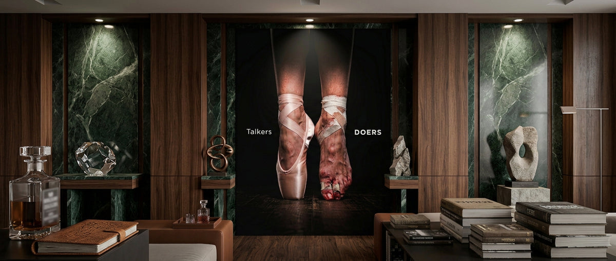 Poster Talkers Vs Doers Ballet Website Banner