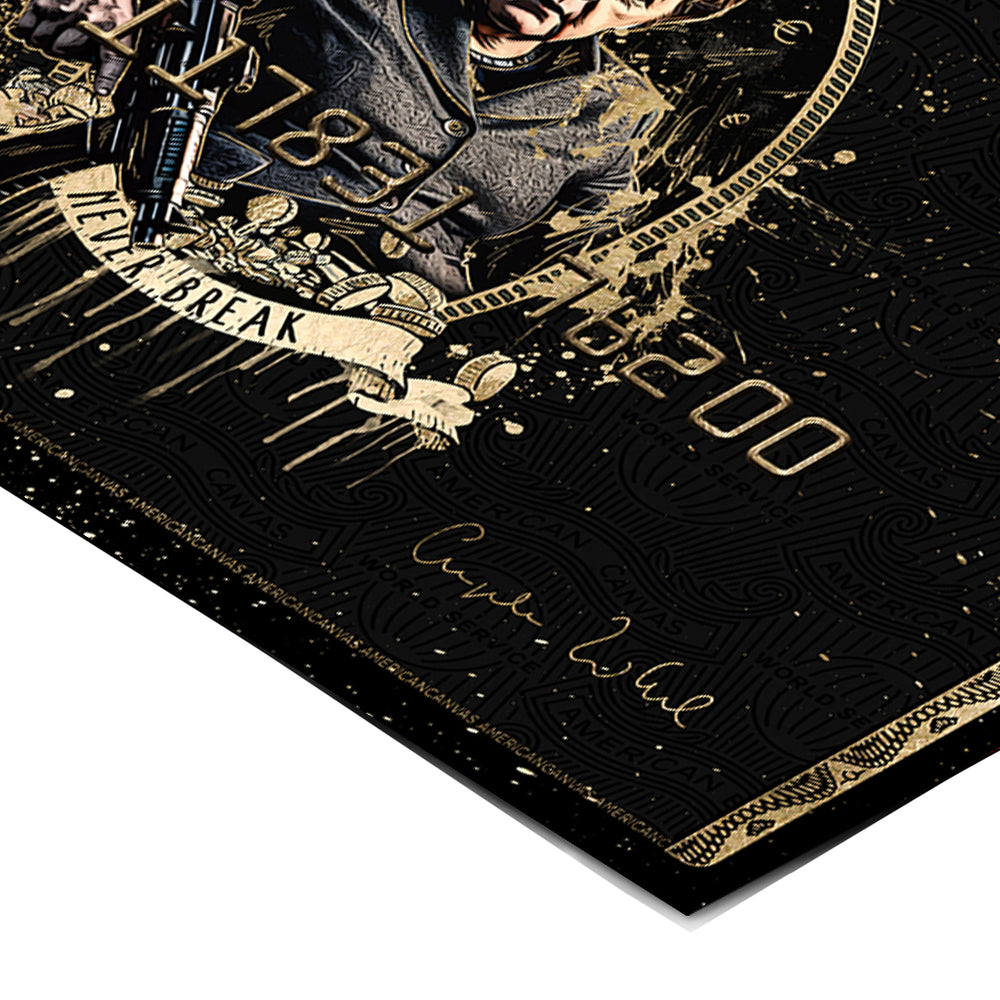 Eckdetail des Posters Royal American Canvas Angela Merkel