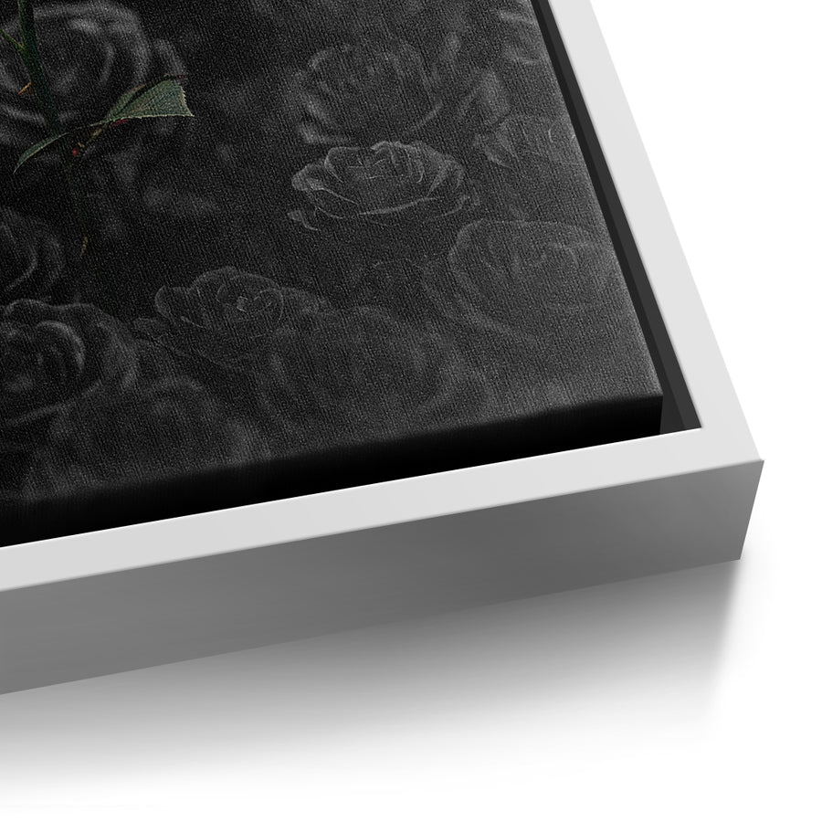 Detailaufnahme der Leinwandstruktur, One in a Million im weißen Rahmen
