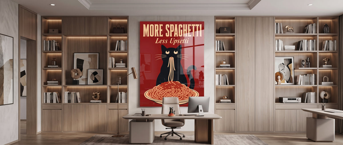 Acrylglasbild More Spaghetti Less Upsetti Website Banner