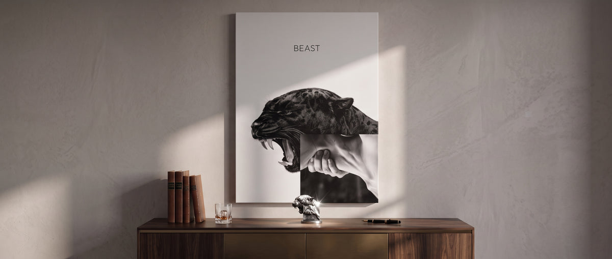 Leinwandbild Beast Grey Website Banner