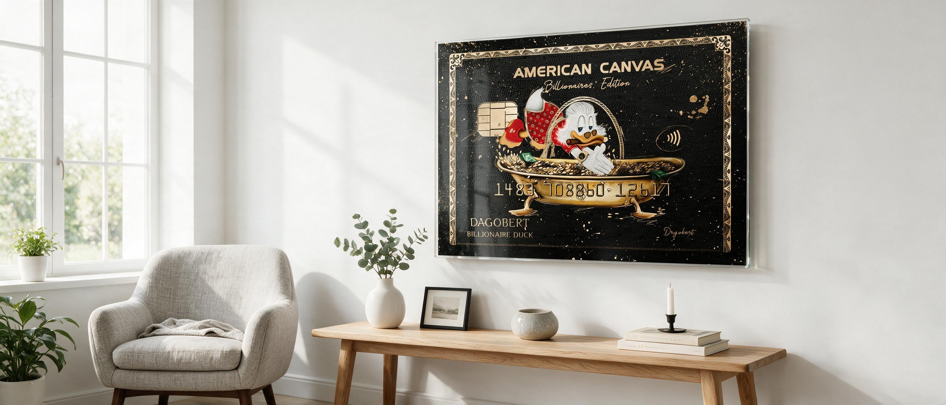 DOTCOMCANVAS Acrylglasbild American Canvas Billionaires Edition im Wohnraum