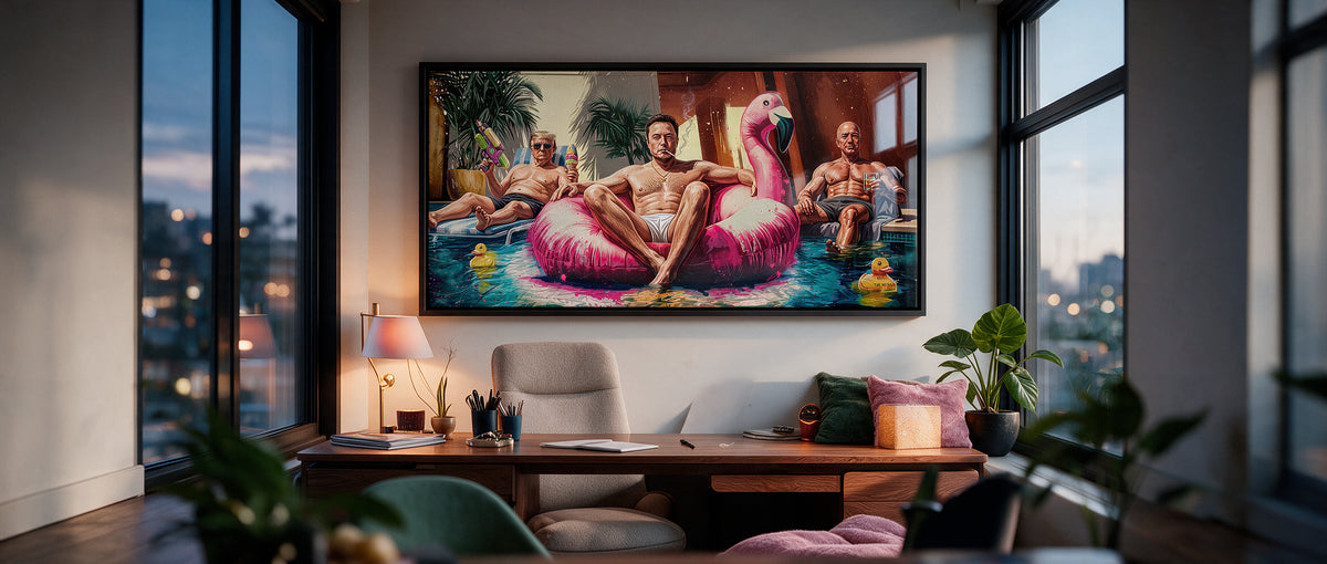 Acrylglasbild Pool Friends Banner