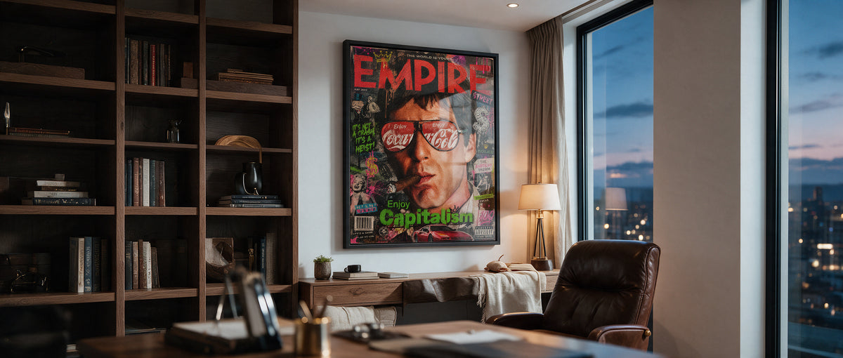 Acrylglasbild Enjoy Capitalism Empire Banner