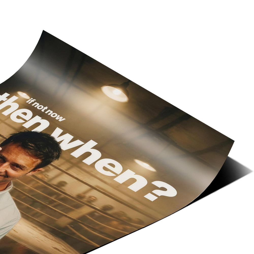 Eckdetail des Posters If Not Now Then When, Nahaufnahme