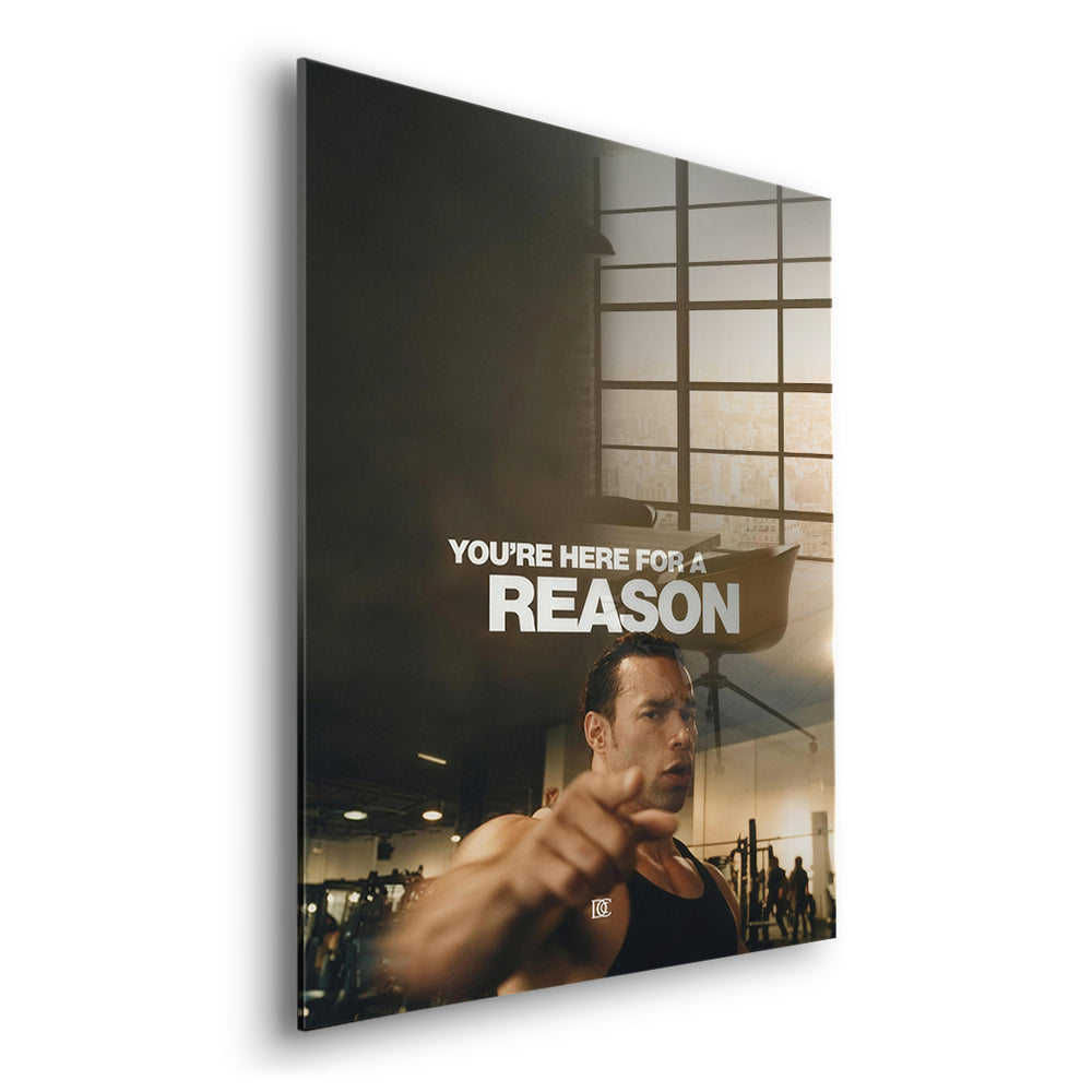 Seitenansicht des Acrylglasbilds You're Here For A Reason ohne Rahmen