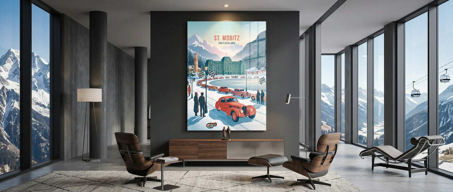 Saint Moritz Acrylglasbild Banner