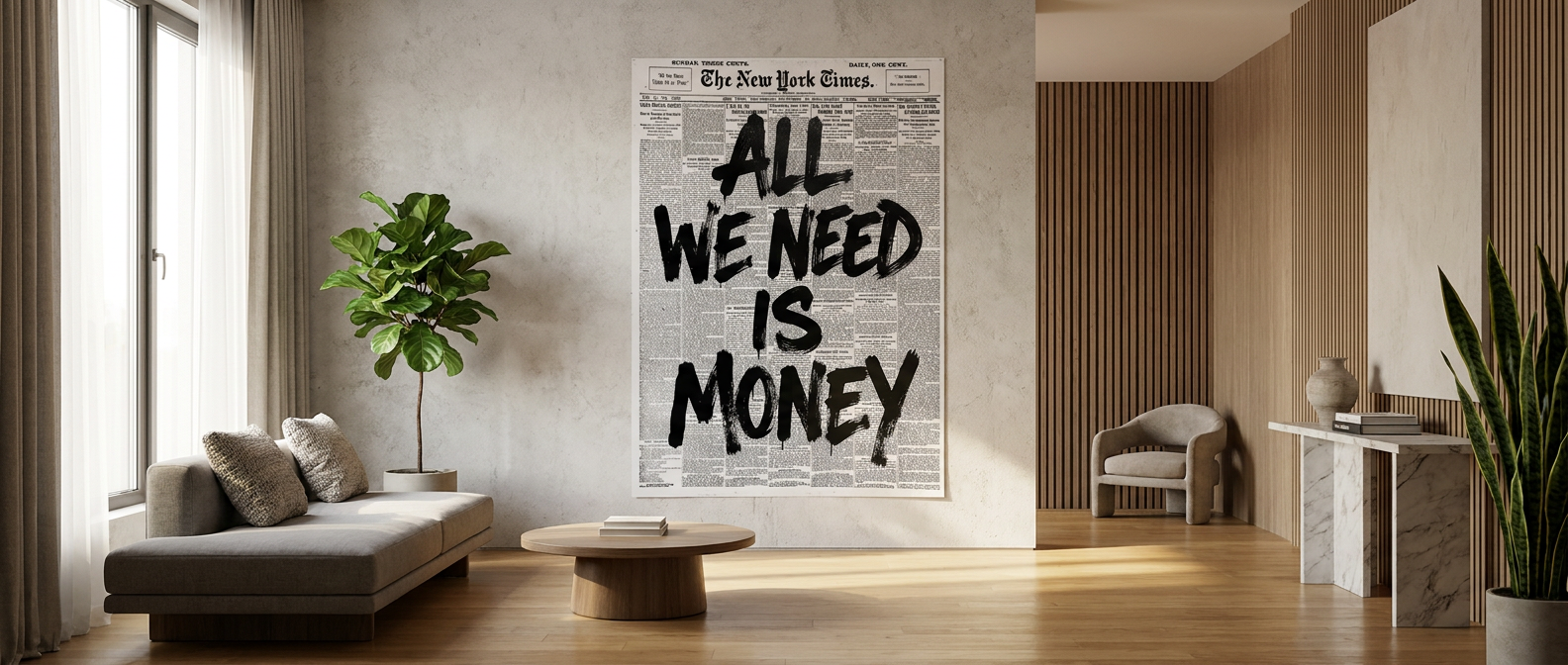 All we need is money Banner