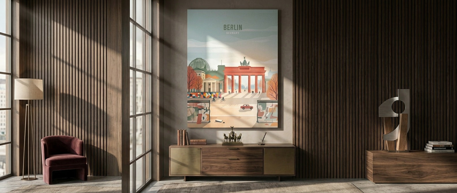 DOTCOMCANVAS Berlin Leinwandbild Banner