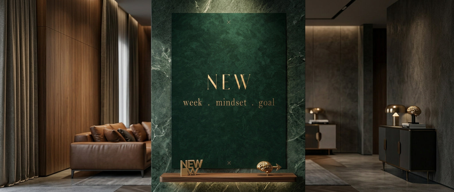 DOTCOMCANVAS NEW week, mindset, goal Leinwandbild Website Banner