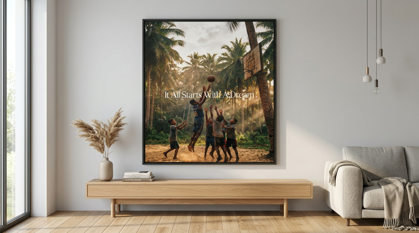 DOTCOMCANVAS 3629 Basketball Canvas Banner