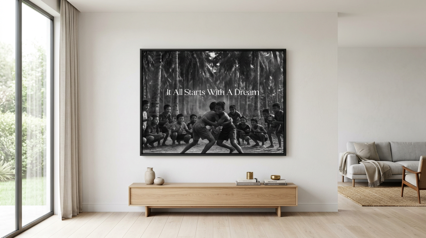 DOTCOMCANVAS 3630 Wrestling Canvas Banner