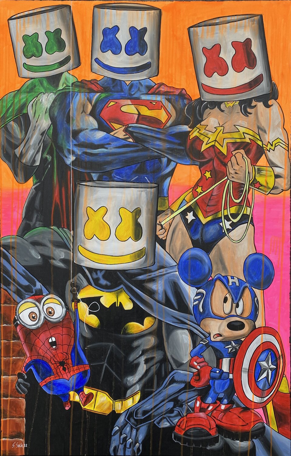 Marshmello Heros – Original-Gemälde von Sabrina Seck