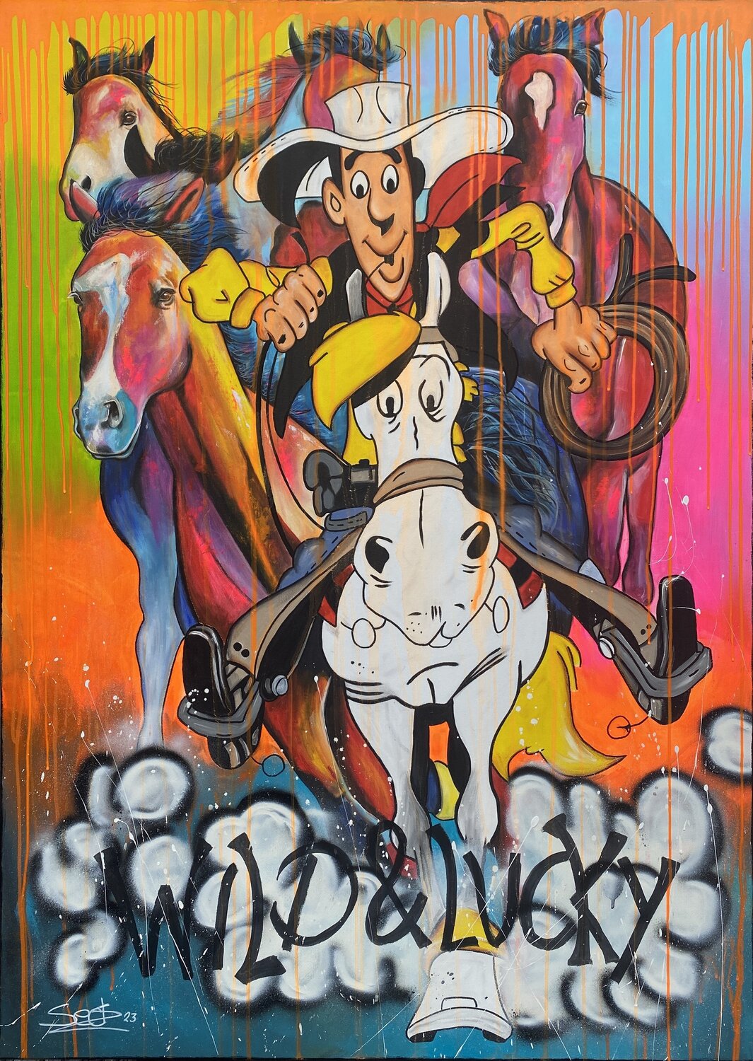 Wild and Lucky – Original-Gemälde von Sabrina Seck