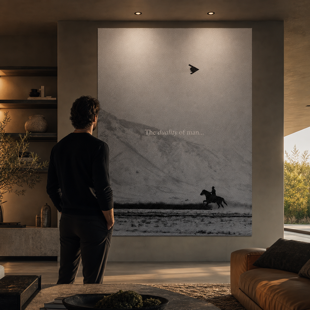 DOTCOMCANVAS® The duality of man Poster - Lifestyle