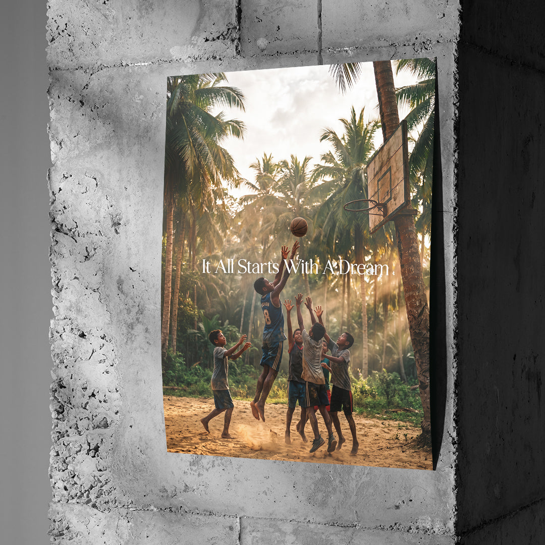 Dream Basketball Poster Betonwand