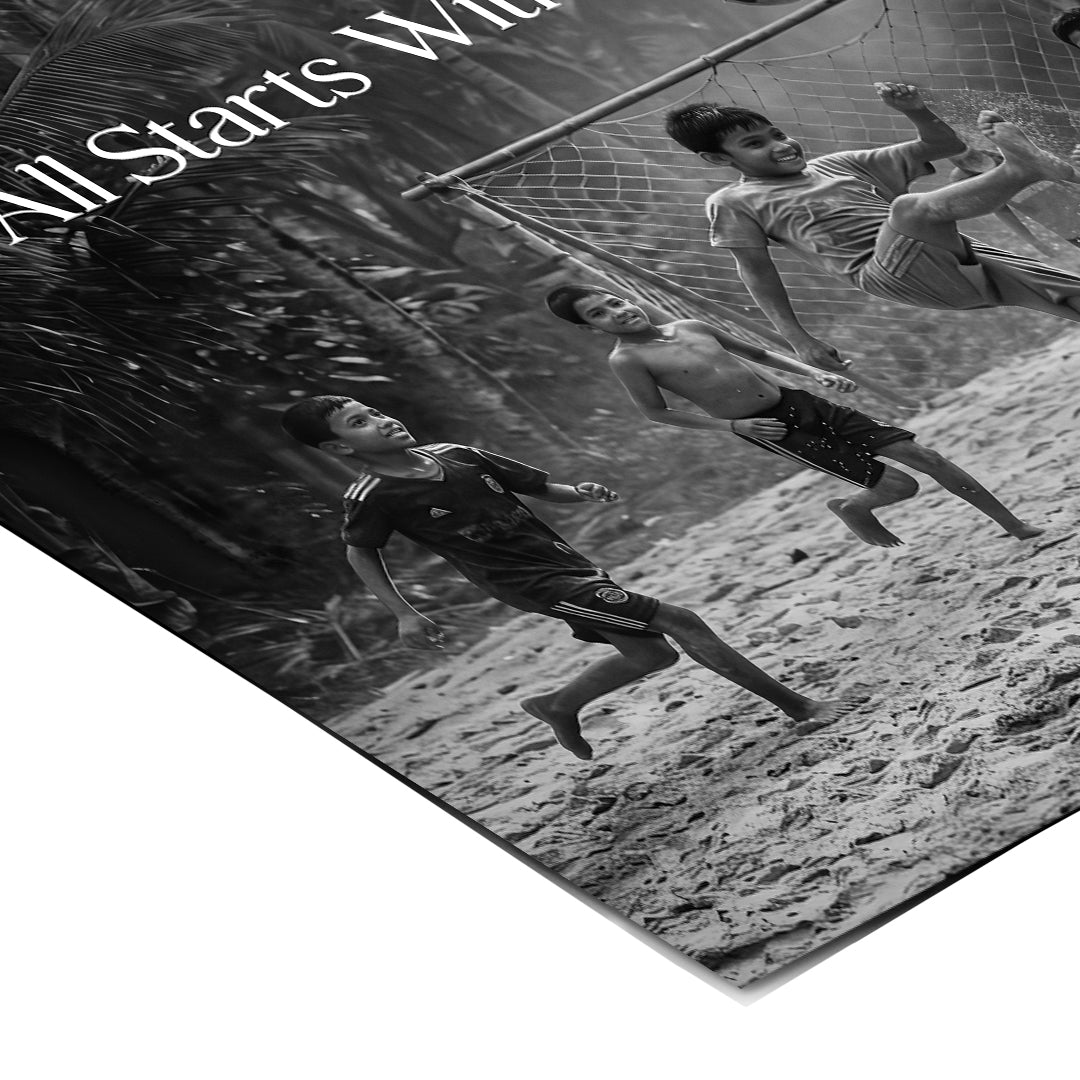 Dream Football Poster Schwarzweiß corner detail
