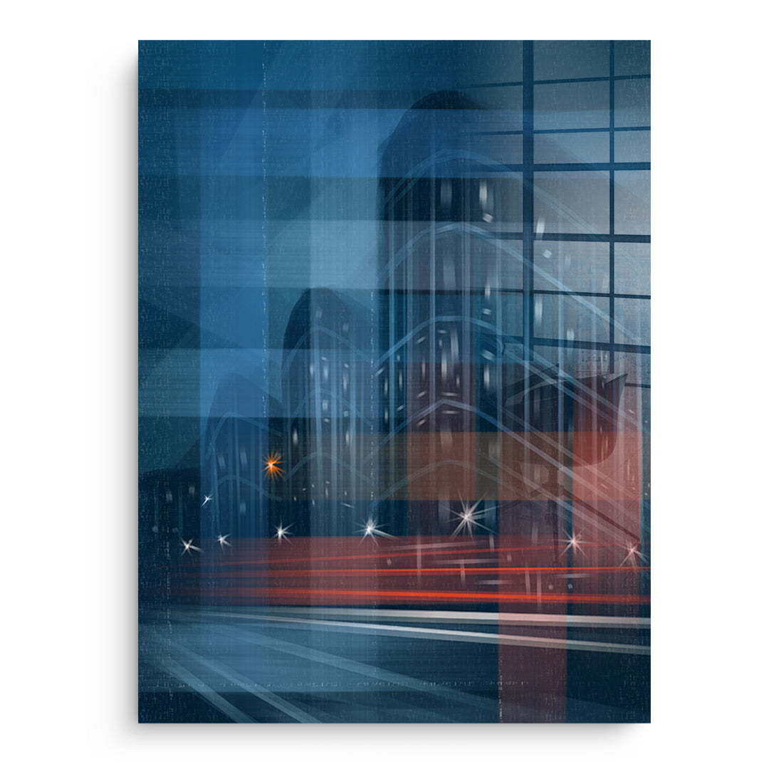 Abstraction of the Blind Morning City Acrylglasbild ohne Rahmen