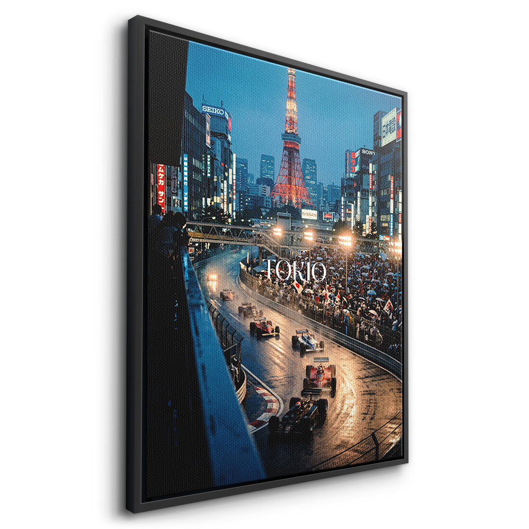 DOTCOMCANVAS Tokyo F1 Leinwandbild Seitenansicht schwarz