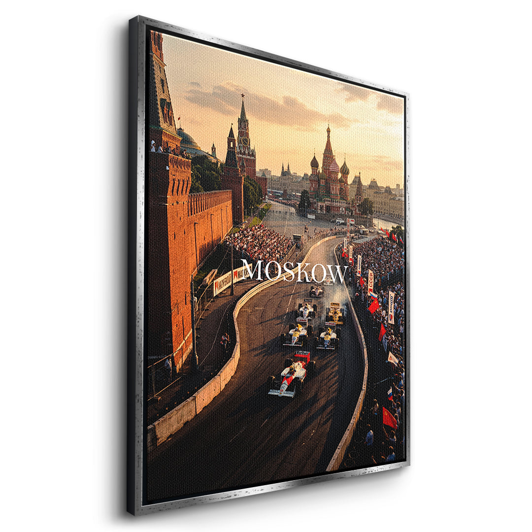 DOTCOMCANVAS Moscow F1 Leinwandbild Seitenansicht silber