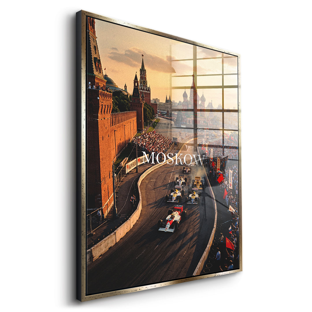 DOTCOMCANVAS Moscow F1 Acrylglasbild Seitenansicht gold