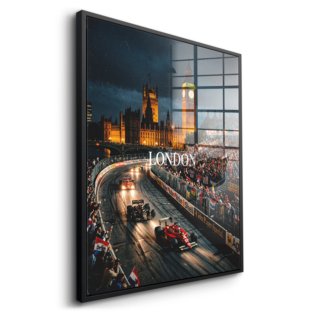 DOTCOMCANVAS London F1 Acrylglasbild Seitenansicht schwarz