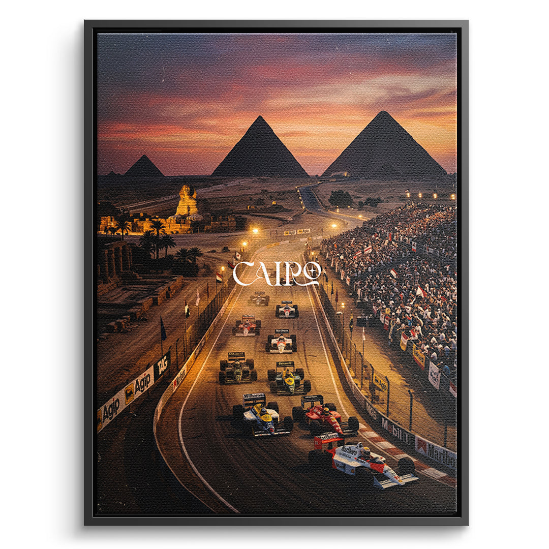 DOTCOMCANVAS Cairo F1 Leinwandbild Vorderansicht mit schwarzem Rahmen