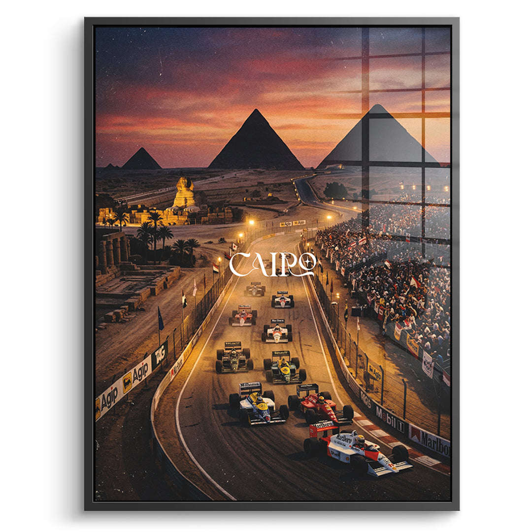 DOTCOMCANVAS Cairo F1 Acrylglasbild Vorderansicht mit schwarzem Rahmen