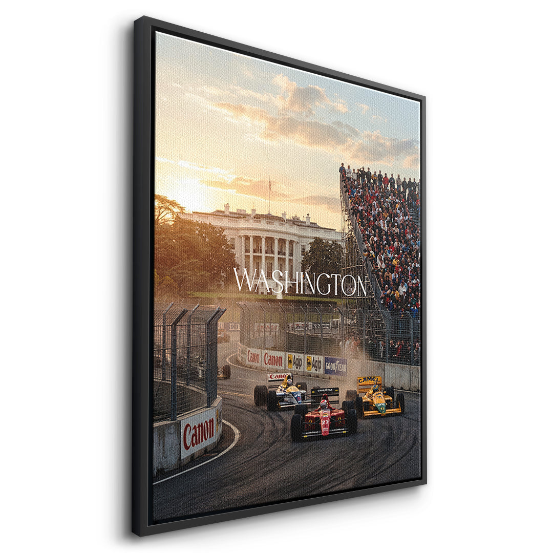 DOTCOMCANVAS Washington F1 Leinwandbild Seitenansicht schwarz