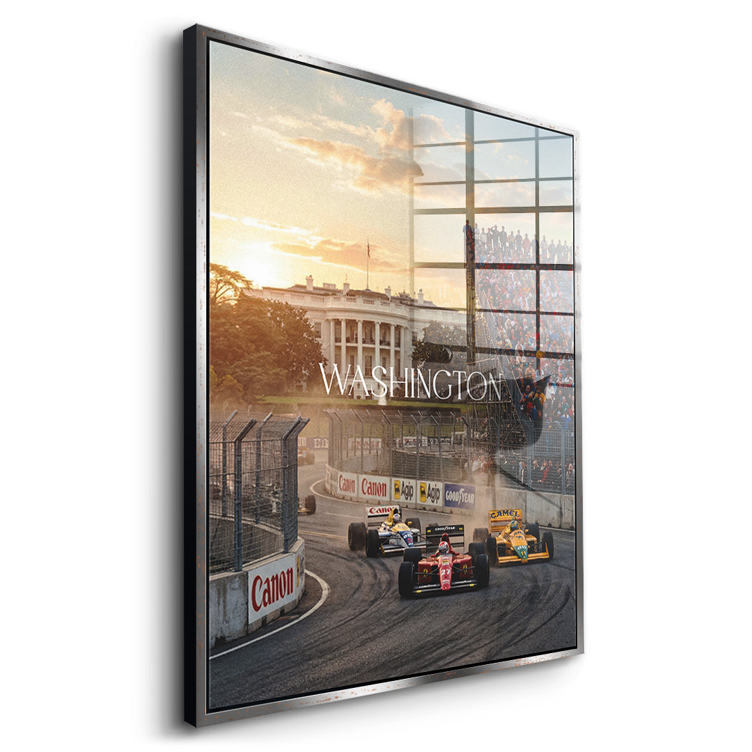 DOTCOMCANVAS Washington F1 Acrylglasbild Seitenansicht silber