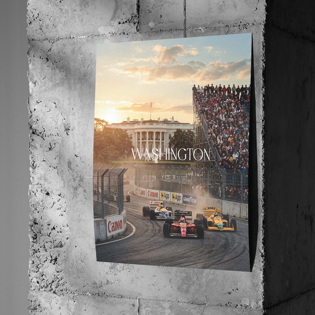 DOTCOMCANVAS Washington F1 Poster auf Betonwand