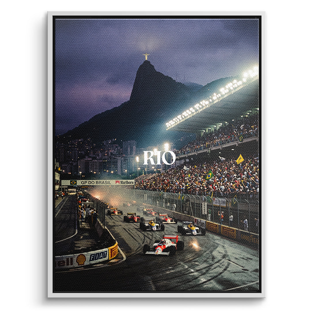 DOTCOMCANVAS Rio F1 Leinwandbild Vorderansicht mit weissem Rahmen