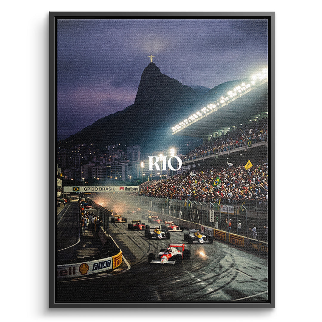DOTCOMCANVAS Rio F1 Leinwandbild Vorderansicht mit schwarzem Rahmen