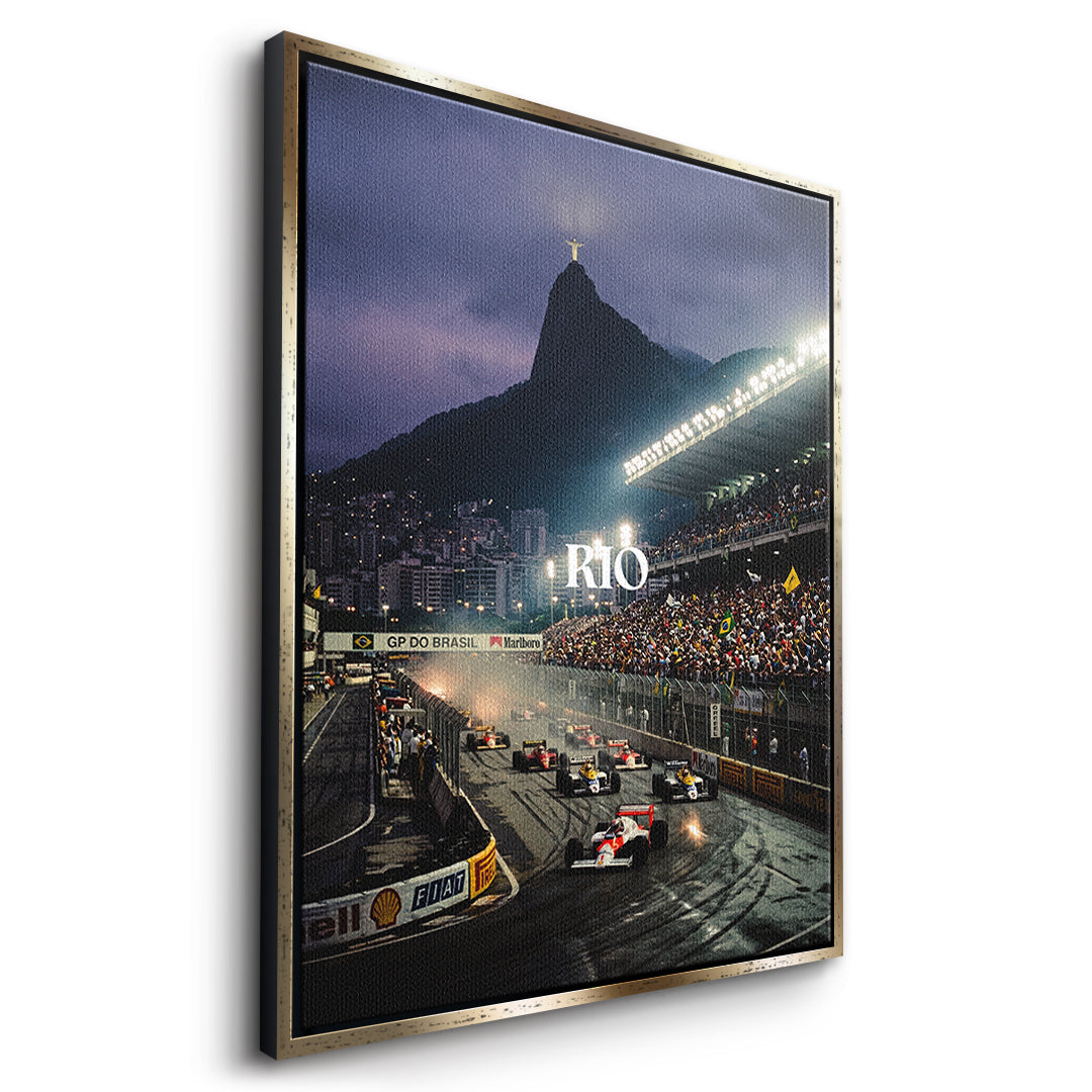DOTCOMCANVAS Rio F1 Leinwandbild Seitenansicht gold