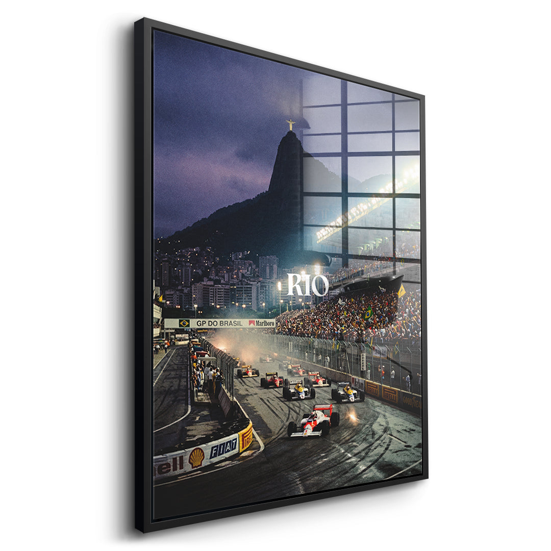 DOTCOMCANVAS Rio F1 Acrylglasbild Seitenansicht schwarz