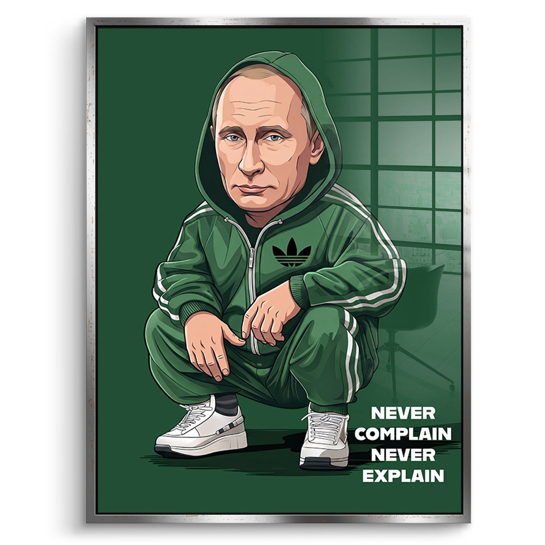 Putin Swag Acrylglasbild Rahmen Silber