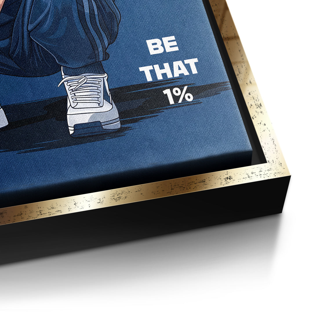 DOTCOMCANVAS Elon Musk Swag Leinwandbild Detail mit goldenem Rahmen