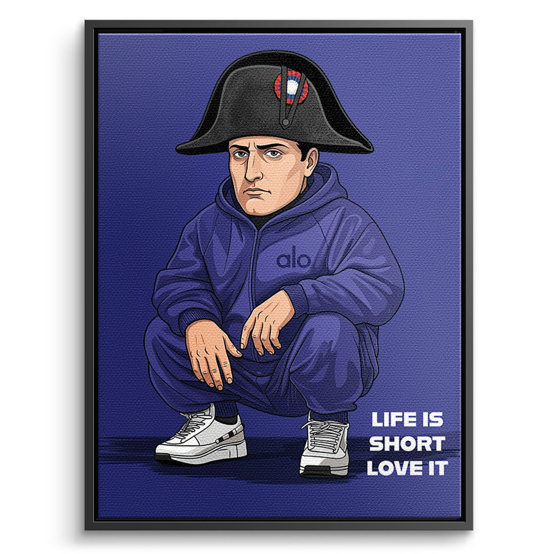 Napoleon Swag Leinwandbild schwarzer Rahmen Frontalansicht