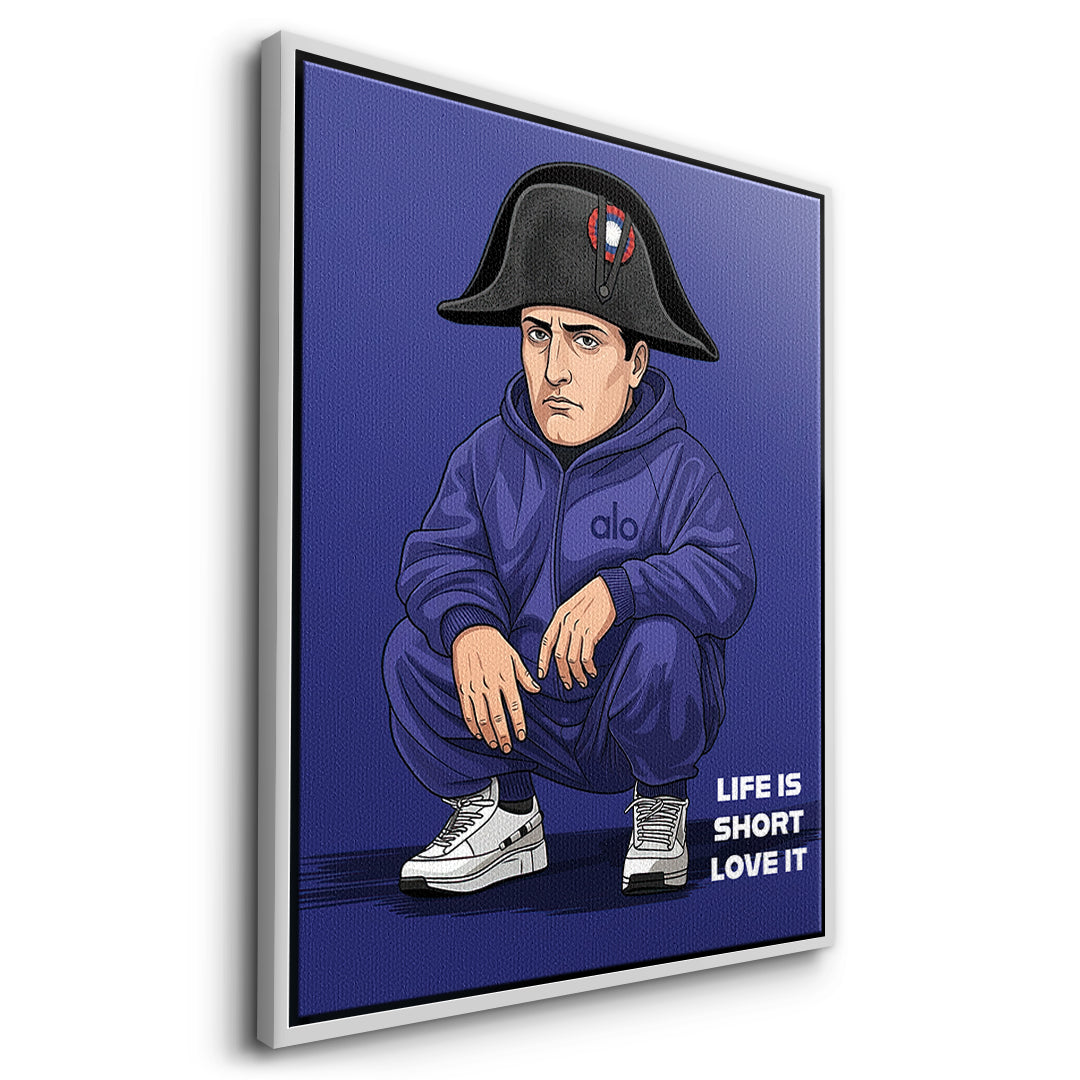 Napoleon Swag Leinwandbild weißer Rahmen Seitenansicht