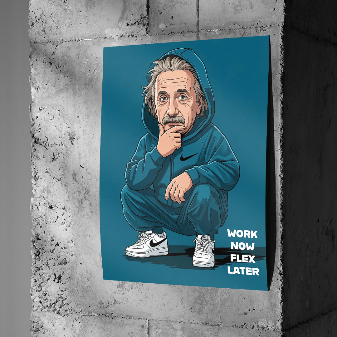 DOTCOMCANVAS Albert Einstein Swag Poster Beton-Wand