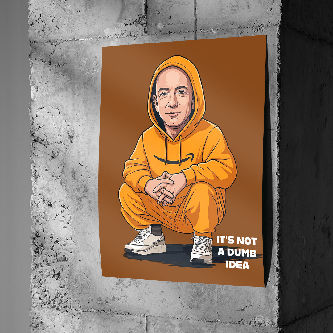 DOTCOMCANVAS Jeff Bezos Swag Poster Beton-Wand